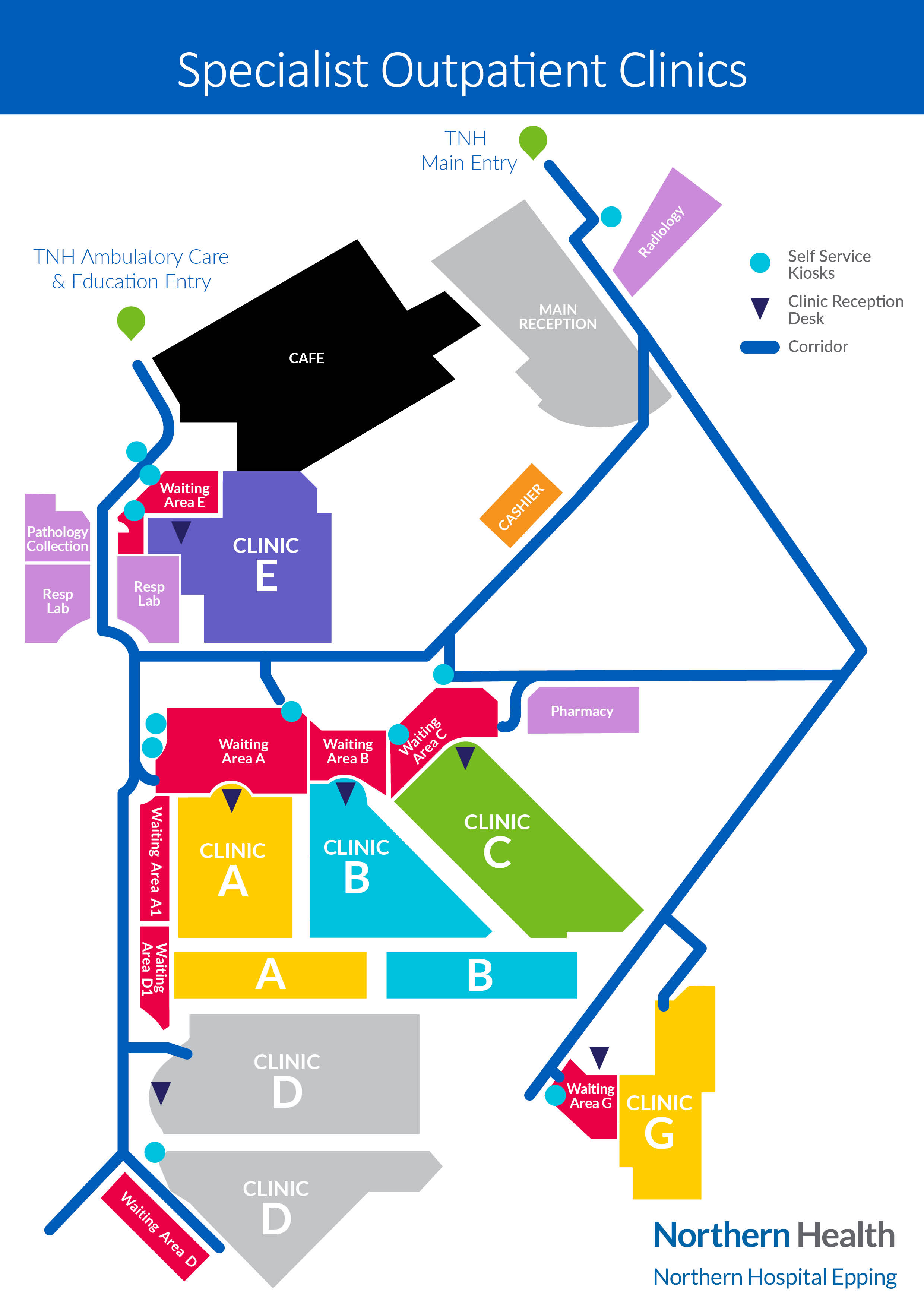 North Staffs Hospital Ward Map